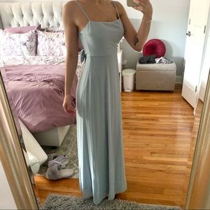 Lauren Tie Maxi Dress in Steal Blue Chiffon